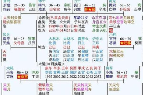 紫薇斗数与八字宫位