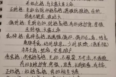 八字用神忌神查询表