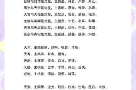 紫微斗数术语解释之：对星