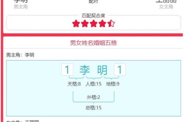 姓名配对测试两人关和除2 测两人姓名关系？