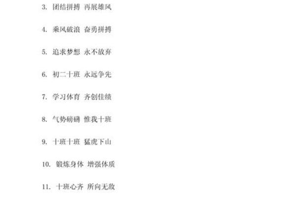 班级八字口号 班级八字口号