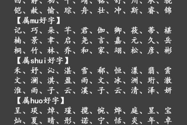 五行缺木八字喜水的字